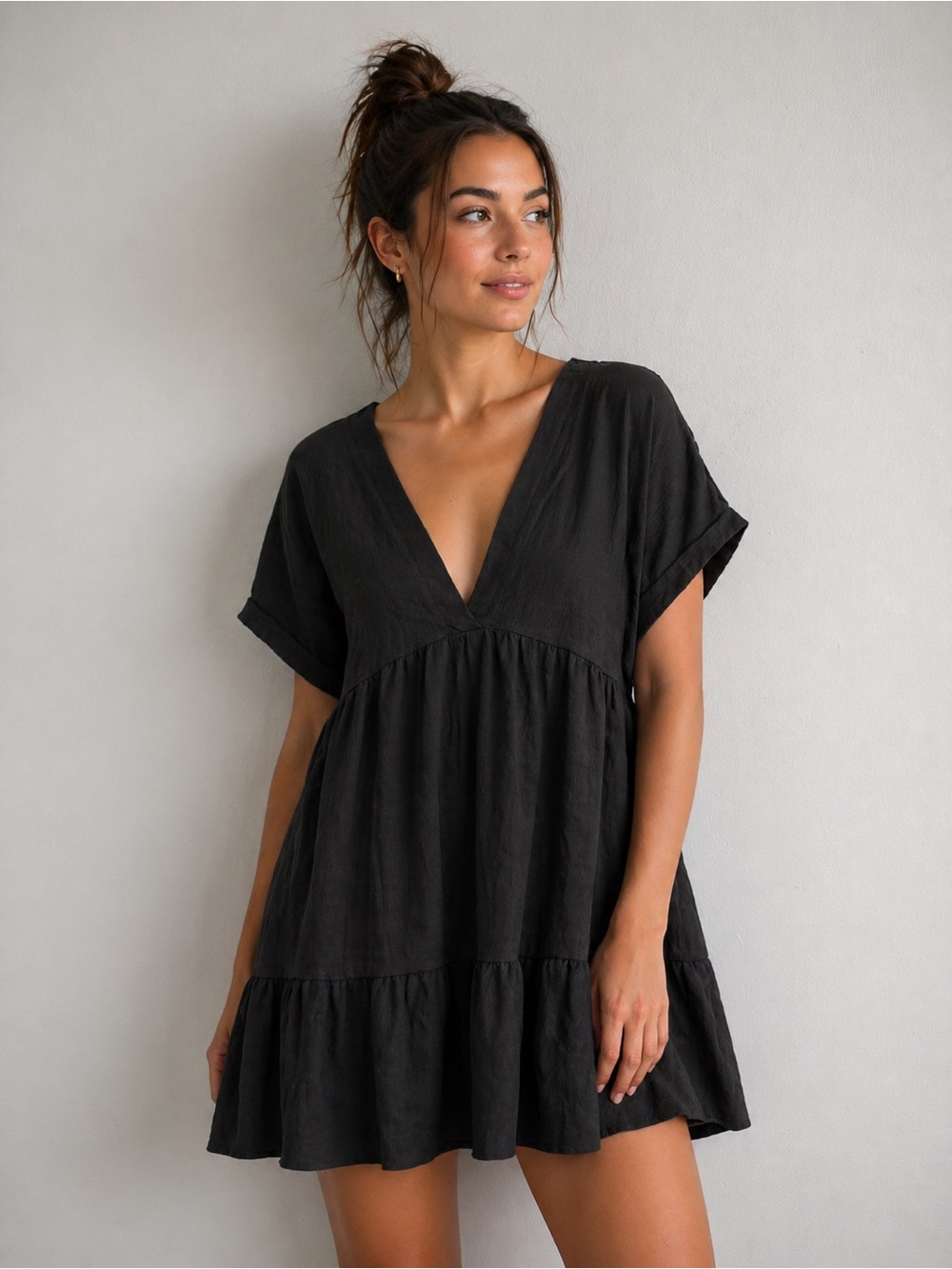 Women’s Black V-Neck Dress